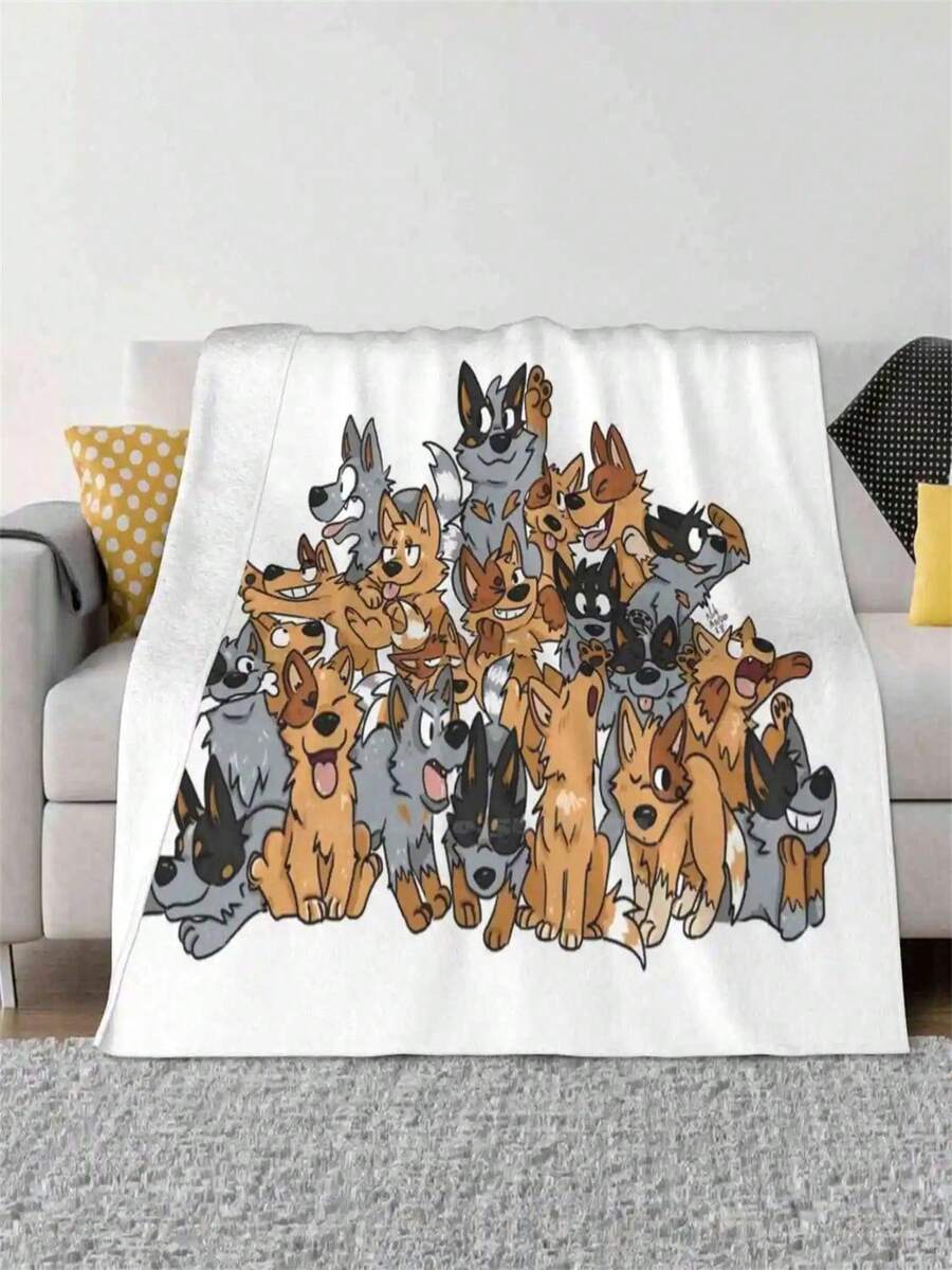 Cattle Dog Pile Fashion Soft Warm Throw Blanket Acd Cattle Dog Blue Heeler Red Heeler - Black - View 1