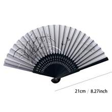 1pc Elegant Vintage Bamboo Folding Hand Fan, Portable For Outdoor Use, Suitable For Wedding, Party, Birthday, Music Festival, Makeup, Cosplay - Multicolor - View 4