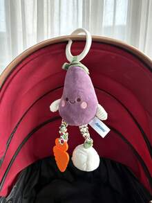 1pc Newborn Baby Plush Rattle Doll, Cute Fruit Embroidery Hanging Ornament With Bell, Portable Grip Training Windchime Soother Doll With BB Sound And Rattle, Suitable As Stroller/Car Seat Accessory, Newborn Gift - Multicolor - View 14
