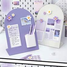 1pc Desktop Magnetic Storage Board, Arched Memo Board, Square Memo Board, Essential Workstation Memo Rack Decor - one-size - View 1