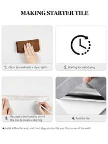 4/10/20pcs 11.43"X9" Self-Adhesive Wall Tile Stickers, Heat-Resistant Removable, Suitable For Kitchen Backsplash, Bathroom Waterproof Wall Decals, Home Decor, RV Bar Decoration - Matte Light Gray - View 5