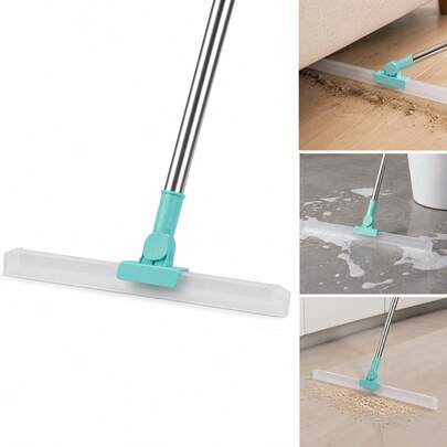 Rodo de Silicone Cabo 100CM Para Limpeza de Piso Vidros Secos e Molhados Uso Duplo Vassoura Mágica Com Gancho