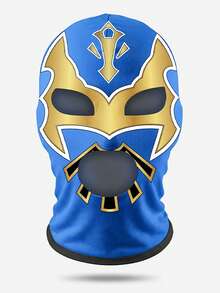 酷炫男士墨西哥 Lucha Libre 面具，防汗貼身英雄印花全臉拉法帽，牛奶絲透氣格鬥面罩，適合演員，趣味摔跤服飾配件，適用萬聖節派對、Cosplay 與角色扮演 - 彩色 - 查看 21