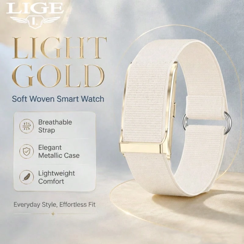 LIGE Fashion Smart Band Terbaru, Desain Tanpa Layar, Tahan Air, Berbagai Mode Olahraga, Pelacakan Aktivitas, Pemantauan Tidur