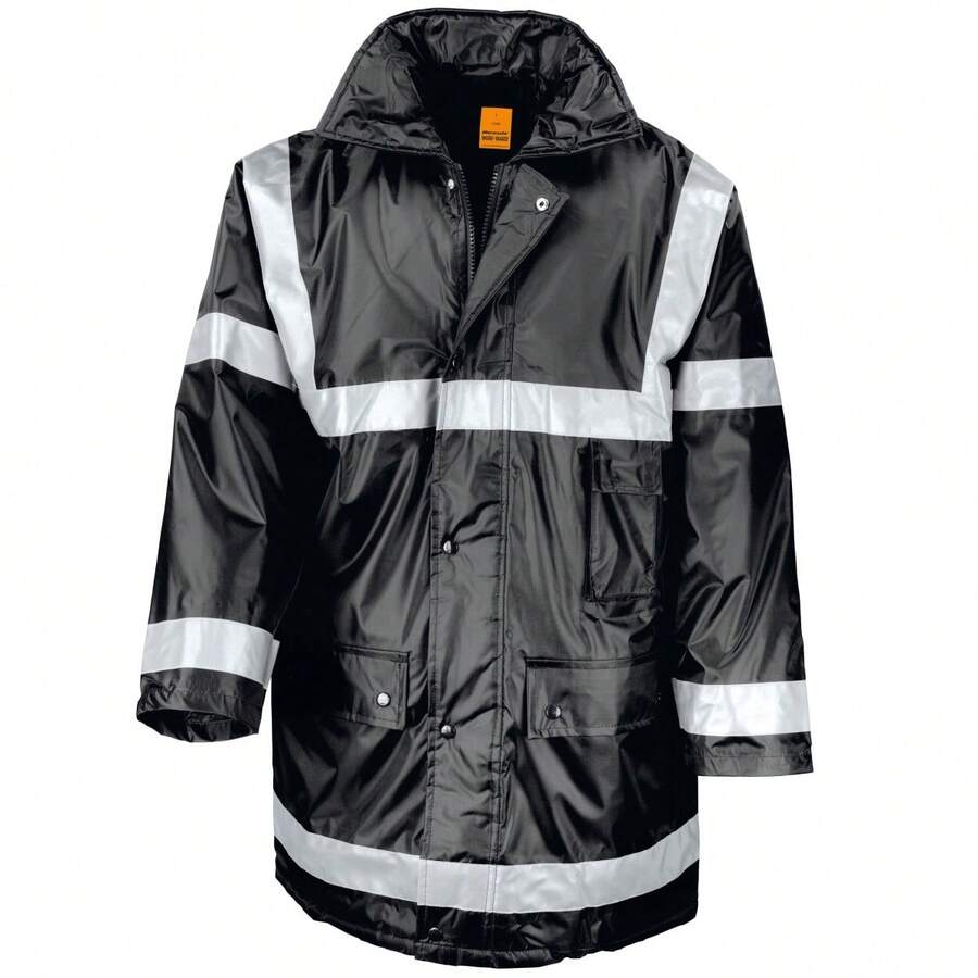 Result Mens Work-Guard Workwear Management Coat - Black - View 1