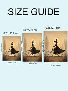 1pc Witch On Bicycle Wall Art,Halloween Silhouette Print, Witch On Swing Gothic Lantern Art, Ideal Gift,Suitable For Bedroom,Living Room,Kitchen,Wall Arts,Wall Decor,Home Decor,Room Decor,Canvas Wall Art,Posters, Wall Art With Frame,Optional Frame ﻿ - 1PCS - View 9