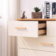 2 buah Tarikan Kabinet Kayu Solid Bentuk Batang Panjang dengan Desain Tepi Bulat, Gagang Laci untuk Dapur, Kamar Tidur, Kamar Anak, Aksesoris Perangkat Keras Furnitur - pohon beech - View 8