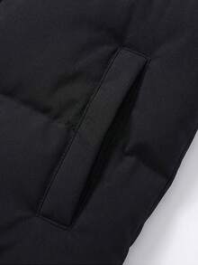 Rompi Pria Musim Gugur/Dingin dengan Kerah Tegak Berlapis, Jaket Tanpa Lengan Kasual Serbaguna, Rompi Memancing - Hitam - View 8