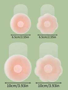 6pcs Women's Silicone Lift-Up Nipple Covers, Reusable Breast Pads, Self-Adhesive Invisible Silicone Nipple Covers, Suitable For Various Occasions - Multicolor - View 6