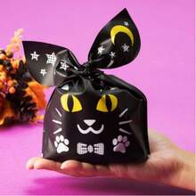 50/10 piezas Bolsa de dulces de Halloween, bolsas de regalo con cordón para fiesta de dulces, bolsa de golosinas de Halloween, galletas, chocolate, aperitivos para truco o , dulces de fiesta, baratijas y recuerdos de fiesta, bolsas de dulces, decoración de otoño, decoración de Halloween - Bolsas de embalaje - Ver 4