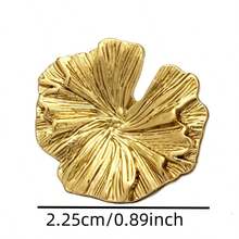 22.5 Mm, 5 Pcs.Metal Pleats, Decorative Buttons Of Special Shape, Fashionable Coats, Windbreakers, Jackets, Light Luxury Buttons For Suits Of Non-Standard Shape - Leaf Buttons - View 2