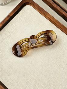 1pc Vintage Elegant Glossy Bow Alligator Hair Clip, Versatile Hair Accessory For Ponytail And Updo, Suitable For Thick Hair, Back Of Head Hair Claw Hair Accessory - Multicolor - View 5