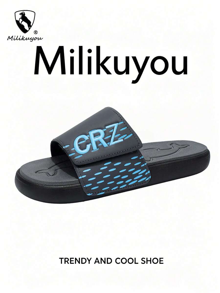 Milikuyou Spring/Summer New Men's Sports Slippers, Lightweight Comfortable Open-Toe Slides, Suitable For Beach, Pool And Daily Wear, Size: 39-48