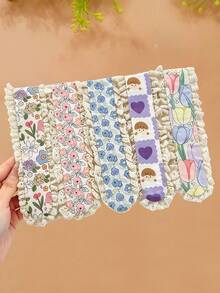 2/2/2/Pcs/Set Floral Lace Hook And Loop Hair Accessories, Pastoral Style - Suitable For Girls And Women, Applicable For Vacation, Date, Photography, Campus Activities, Etc., Random Color - Multicolor - View 4