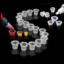 100/500/1000 piezas Tapas de Taza de Tinta de Tatuaje JellyfishPro (Con Base), Tazas de Tinta de Tatuaje Desechables, Juego de Suministros de Tatuaje - transparente - Ver 1