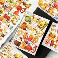 50Pcs Cute Smiling Food Stickers, Waterproof Hand Drawn Breakfast Noodle Fruit Snack Decals For Skateboard Laptop Car Water Bottle - A - View 8