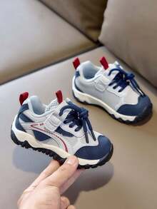 1 Pair Unisex Kids' Vintage Colorblock Outdoor Hiking Shoes, Spring ...