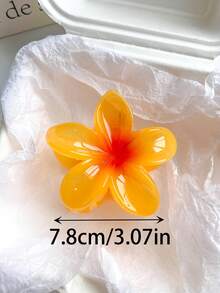 4件/1件 女款 7.8cm/3.07in 白色 黃色 粉色 藍色 扶桑花造型輕量塑膠髮夾，時尚百搭高級優雅極簡純色髮飾，適用日常配戴、休閒、派對、通勤、海灘、度假、馬尾、盤髮、洗臉、洗澡、化妝、穿搭，髮夾 - 彩色 - 查看 2