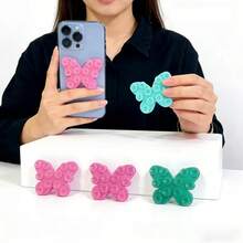 2/4/6Pcs Butterfly Shaped Double-Sided Suction Cup Phone Holder, Multiple Colors Available, Washable And Reusable, Strong Adhesion For Selfie Video, Compatible With Phones And Tablets - Multicolor - View 10