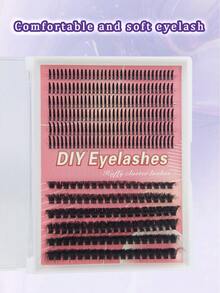 300 Peças Extensão de Cílios DIY 100D (8-16mm) Cachos de Cílios com Volume e Espinhos, Cachos de Extensão de Cílios 12/14/16mm Ultra Longos, Extensões de Cílios Profissionais para Visual Manga/Espinhoso/Mega Volume - D - Visão 7