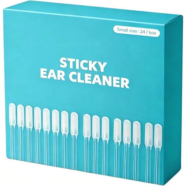 Adult Adhesive Ear Canal Cleaning Sticks, Adhesive Earwax Removal Sticks, Gentle Earwax Removal Adhesive Cleaning Sticks, 24pcs/Pack