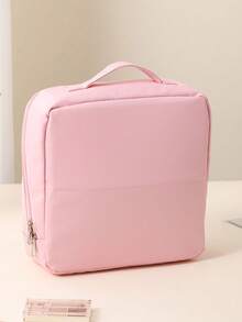 PU Large Capacity Vertical Makeup Bag, Portable Handheld 3D Non-Collapsible Storage Bag, Travel & Outdoor Partitioned Toiletry Bag - Multicolor - View 12