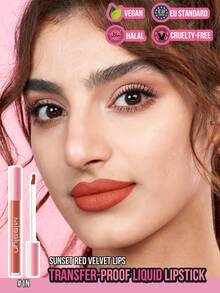 Misslyn 1pc Transfer-Proof Liquid Lipstick,Long-Wearing Lightweight Matte Lipstick & Gloss Set,Highly Pigmented Smudge-Proof Lip Color,Non-Sticky Moisturizing Finish,Bold Red Lip Makeup For Daily Wear,Party & Y2K Looks,Beauty Gift - #1 Under Sunshine - View 11