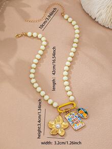 1/3 Pcs Boho Multi Strand Layered Necklace For Women, Colorful Enamel Cowgirl Wild West Charms Statement Pendant Necklace Jewelry Gift For Her - Multicolor - View 6
