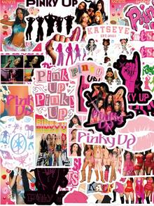 50張 K-Pop KATSEYE PINKY UP 貼紙，Katseye 禮品周邊海報裝飾，乙烯基防水，適用於筆記本電腦、手機、汽車、滑板、水瓶、剪貼簿、計畫本 - E - 查看 1