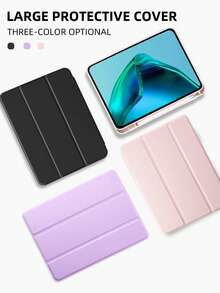 1件黑色保護殼附筆槽，啞光TPU軟殼，適用於iPad Mini 4/5/6/Mini 7/9.7/10.2/10.5/Air 4/Air 5/10th/10.9/Pro 11"/Air 11(M2)/Air 13(M2)/Pro 11(M4)/Pro 11(M4) 2024 12.9"/ Air 13(M3 2025)/ Air 11-Inch(M3) 2025/(A16) 11 Inch 11th Generation 2025，三折可調支架，親膚布料，蜂巢散熱內殼，內建筆槽，不含筆，左側筆槽無法直接充電 - 黑色 - 查看 9