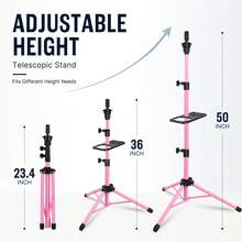 AliLeader Wig Stand Wig Tripod Stand With Tray Wig Mannequin Head Stand For Canvas Block Mannequin Head / Training Doll Head, Halloween - 1PC - View 3