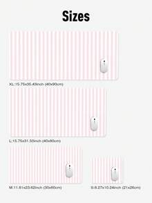 1pc Pink & White Striped Desk Mat | Ins Style Large Pink & White Striped Mouse Pad | Waterproof, Non-Slip, Wear-Resistant | High-Definition Printing, Fade-Resistant | Suitable For Laptop/Keyboard/Mouse Storage And Desk Decoration | Essential Creative Desk Accessory For Home, Office, Students | 5 Sizes Available (S/M/L/XL/XXL) - A - View 3