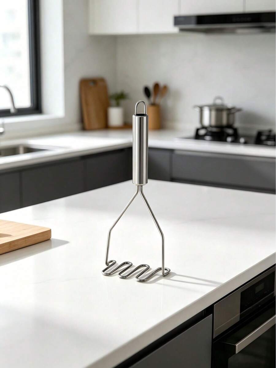 Stainless Steel Wave-Shaped Potato Grater For Home Use/Kitchen/Potato Crusher/Manual Grinding Tool – 1/2 Unit - Silver - View 1