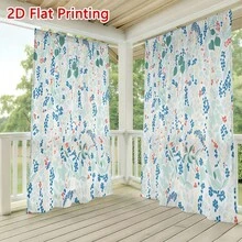 1pc/2 PC Outdoor Window Shade Including Hooks; Features Printed Blue And Red Plant Berries; Machine Washable; Suitable For Gazebos, Patios And Gardens - Printing - View 6