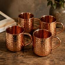 CINEYO 1/2/4 Pure Copper Mugs - Hand-Forged Copper Moscow Mugs With Handles, Copper Cups - Suitable For Hot And Cold Drinks, Coffee, Parties, Gatherings, Weddings, Restaurants, Camping And Household Use. Inspired By Medicine - Gift Set,Mug, Water Cup - Multicolor - View 7