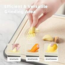2PCS, Creative Multi-Functional Stainless Steel Cutting Board - Built-In Knife Sharpener, Grater Slot And Juice Groove, Non-Slip Diamond Texture, Scratch-Resistant Surface, Double-Sided Cutting Board, Kneading Board, Defrosting Board, Kitchen Utensils, Kitchen Tools, High-Quality Material - White - View 6