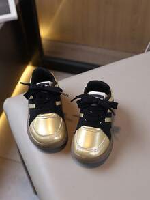 Boys' & Girls' New Casual Style Sneakers With Non-Slip Sole - Gold - View 3