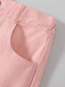 Girls Big Tween Girl Sweet Cool 3D Bow Pink Loose Wide Leg Denim Jeans Casual Long Pants - Pink - View 4