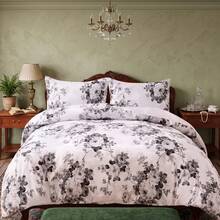 H&R Premium 3Pcs Cotton Duvet Cover Set Hypoallergenic, Breathable & Soft For Ultimate Night Comfort - Vintage Grey - View 2