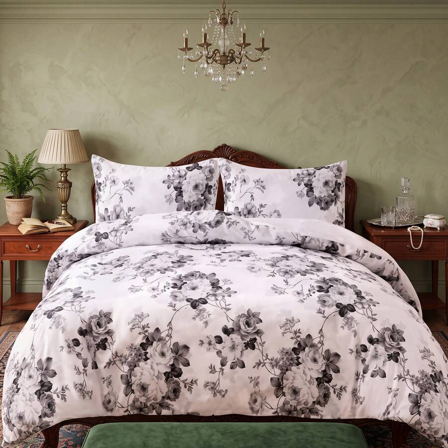 H&R Premium 3Pcs Cotton Duvet Cover Set Hypoallergenic, Breathable & Soft For Ultimate Night Comfort