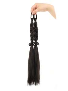 2pcs 20 Inch Synthetic Long Braided Ponytail Hair Extensions With Rubber Band For Women Daily Use Braided Hair Bundles - Multicolor - View 8