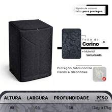 Capa Proteção Tanquinho Colormaq 15kg Impermeavel - Preto - Visão 7