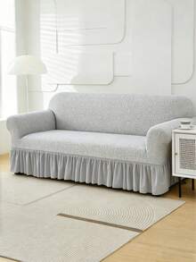 1PC Fleece Fabric Non-Slip Elastic Decorative Sofa Cover, Jacquard Embroidered Leaf Pattern, Pet-Friendly Anti-Dirt Anti-Dust, Suitable For 1/2/3/4 Seater Sofa, All Seasons - Multicolor - View 6