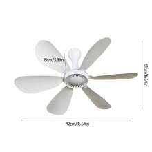 USB Hanging Fan DC 5V Air Circulation Fan 6 Detachable Blades Portable Hanging Fan Camping Fan Suitable For RV And Home - White - View 8