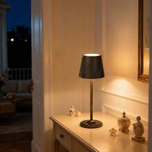 LED Cordless Touch Night Light, USB Rechargeable, With Touch Sensor Switch, 3 Color Temperature Control, Adjustable Brightness, Compact Portable Desk Lamp, Pleated Metal Appearance, Modern Minimalist Elegant, Ideal For Study, Bedroom, Bedside, Dining Room, Bar Lighting Decoration - Desk Lamp - View 5