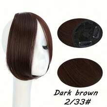 10 Inch Long Bob Wig, Middle Part With Side Bangs, Synthetic Hair Extensions With BB Clips - Multicolor - View 10