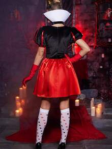 Set Kostum Halloween Wanita 8 Potong, Motif Hati dari Linen - MultiWarna - View 4