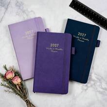 2027 Pocket Planner, Jan-Dec 2027 Monthly Pocket Planner With Notes, PU Leather Hardcover, Pen Loop, 100 GSM Paper, 7.08" X 3.86" - Multicolor - View 10
