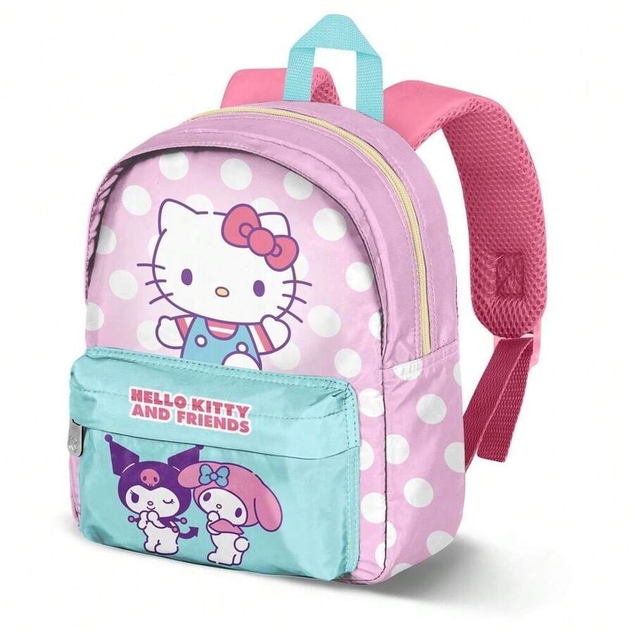 Hello Kitty Safta 和朋友們幼兒園書包,22x27x9 厘米,輕便,帶拉鍊主隔層和前袋,頂部提手和加厚肩帶 - 選項13 - 查看 1