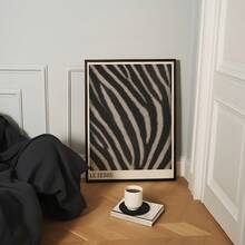 1pc Frameless Zebra Stripe Wall Art Poster Modern Black White Animal Print Decor Aesthetic Apartment Living Room Bedroom Back To School Funky Posters Dorm Essentials - Zebra Stripes - View 1